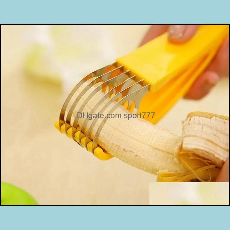 Banana Slicer Stainless Steel Ham sausage Cutter Fruit Chopper Cucumber Knife Vegetable Tools Kitchen Supplies Free Shipping