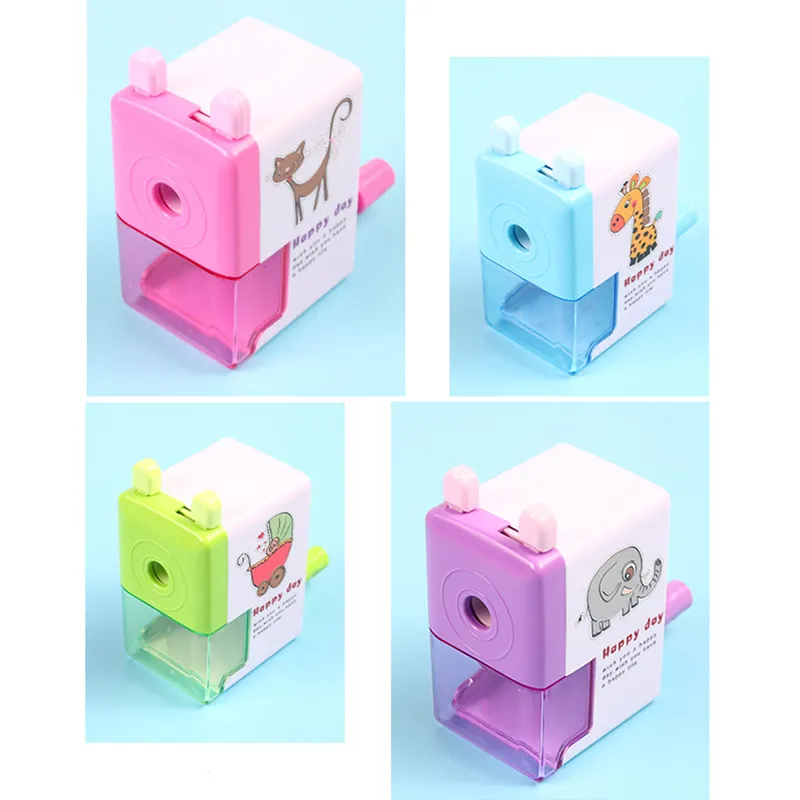 Cartoon Hand-cranked Pencil Sharpener Creative Student Automatic Pencil Sharpeners is Light Time-saving WH0283