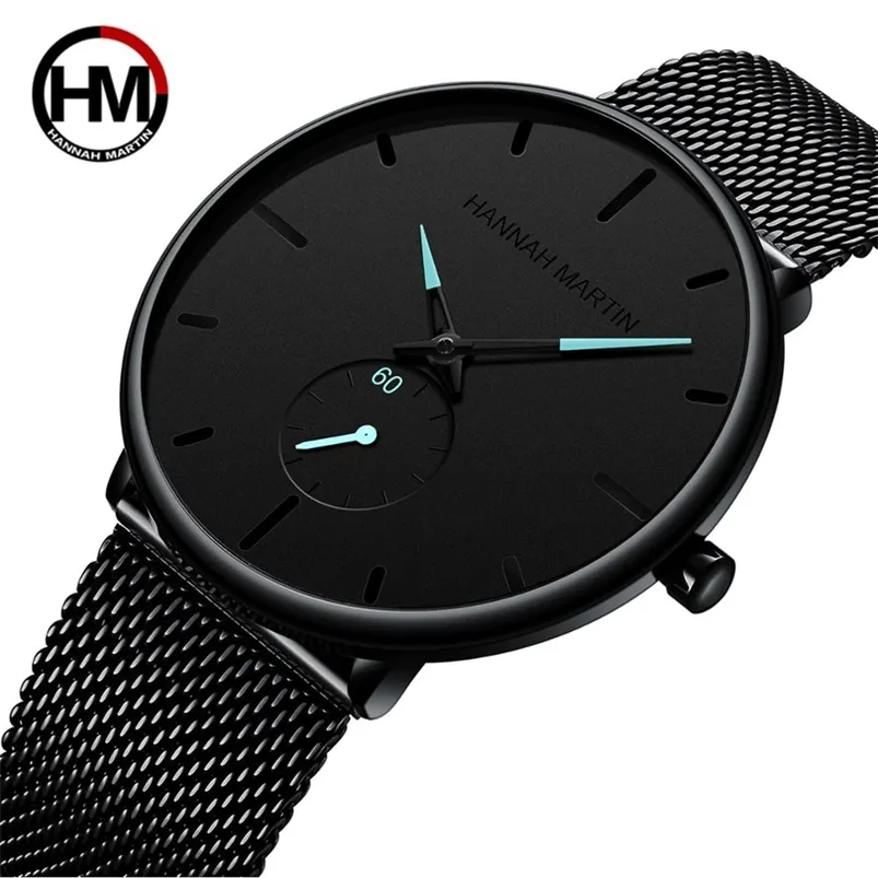 Dropship mode enkelt design vattentät rostfritt stål mesh small dial män klockor topp märke lyx kvarts relologi masculino 210804