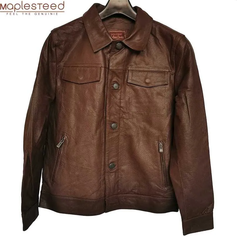 ¡LIQUIDACIÓN DE VENTA! Color aleatorio ! Chaqueta de cuero para hombre 100% piel de vaca natural o piel de oveja chaqueta de piel para hombre otoño M163 211008