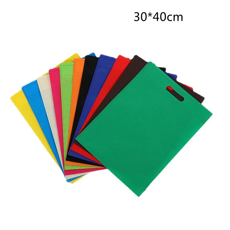 30x40cm 100pcs Multi-Colors Non-woven Packaging Bags Cloths Packing Gift and Craft Bag Reusable Eco-Friendly for Wine