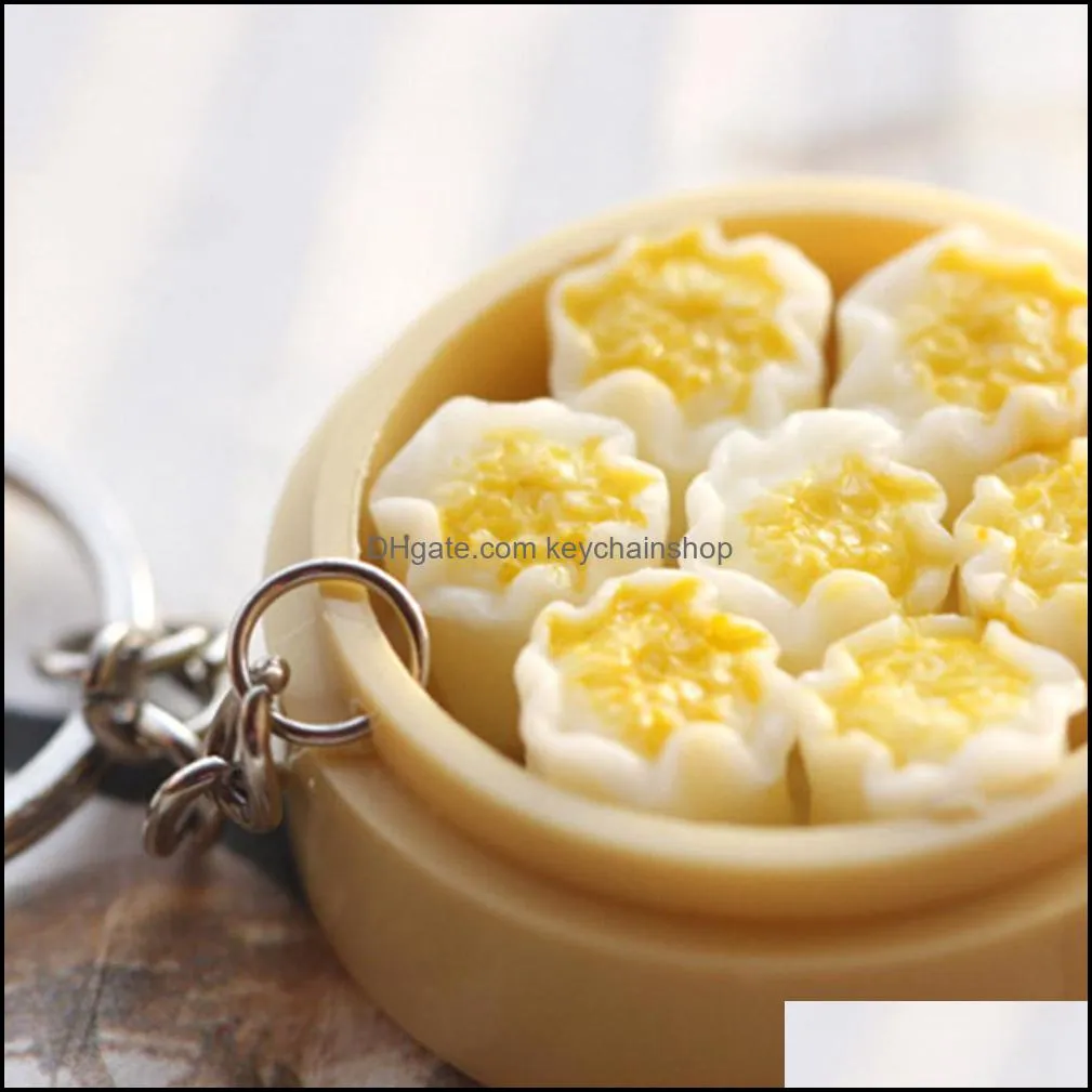 Mini Simulation Characteristic Food Dumplings Key Chain Cute Charm Bag Keychain Color Random