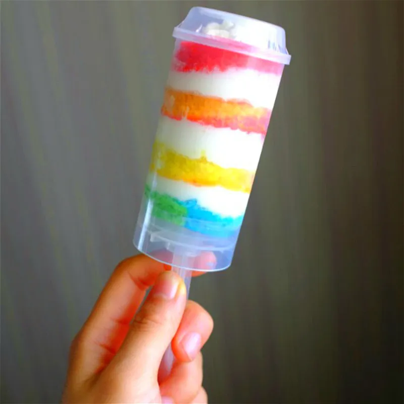 Push Up Pop Cake Container Cupcake Plastic Transparent Food Grade Lid For Party Decoration Round Shape Kitchen Tool DH4744
