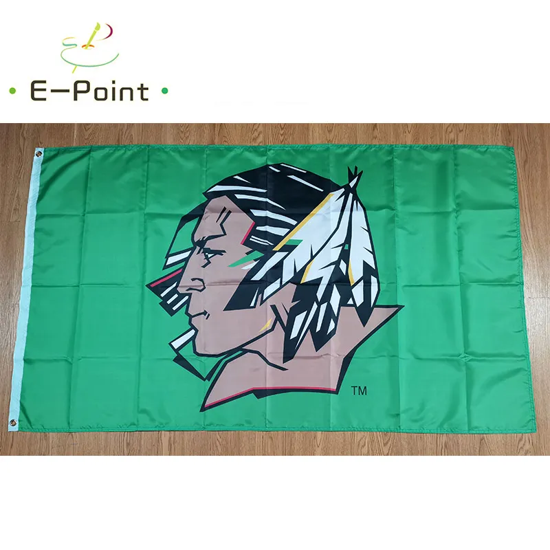 NCAA North Dakota Fighting Hawks Flag 3x5ft 90cmx150cm Polyesterflaggor Bannerdekoration flygande hem trädgårdsflagga Festliga presenter