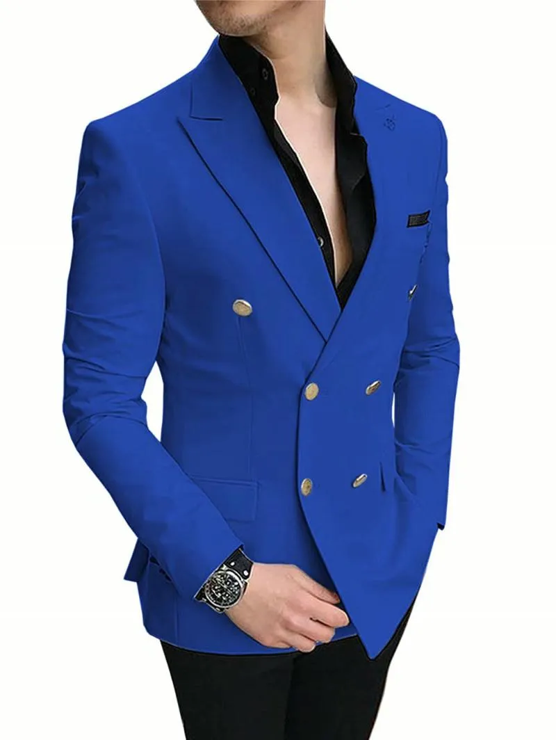 Royal blue coat and on sale black pants