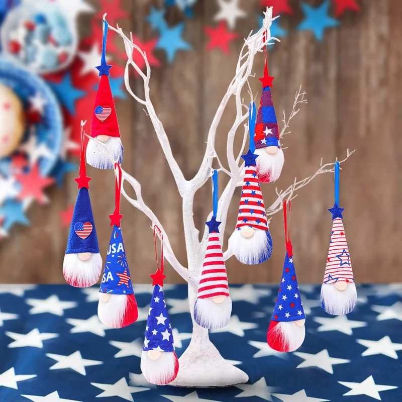 Decorazione bambola, 3 pz/set peluche figurine patriottica in piedi decorazioni regalo del 4 luglio gnomi del giorno dell'indipendenza americana