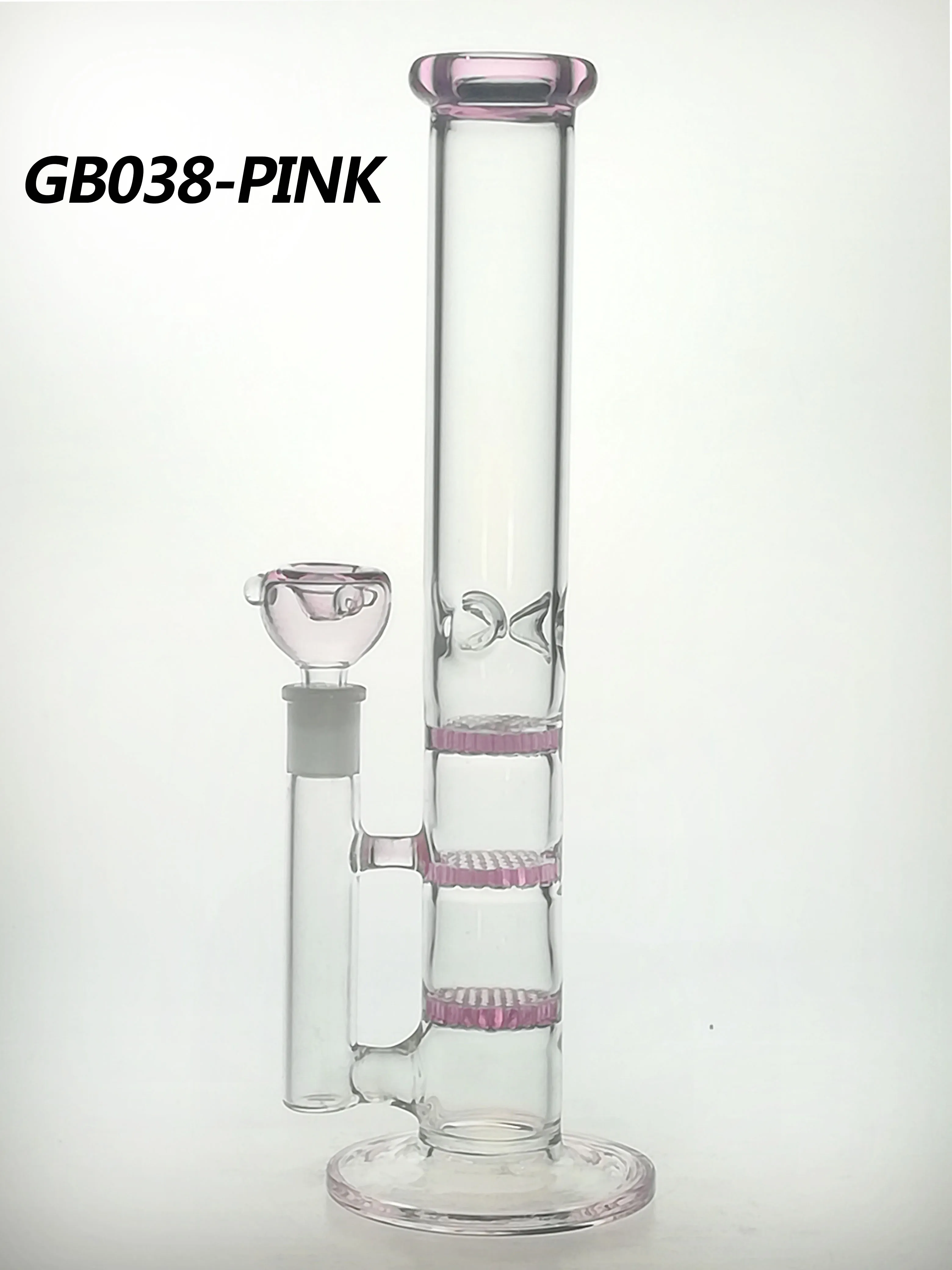 Cam Nargile Bongs Borular (38) MM 12 inç Beher ile 14mm Kase 350 g / PC GB038