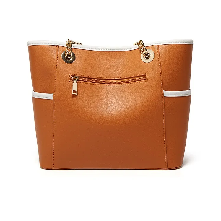 Trendiga enkla kvinnors väska Fashion Pure Color Design Pu axelväskor Three-Piece Style Casual Handbag