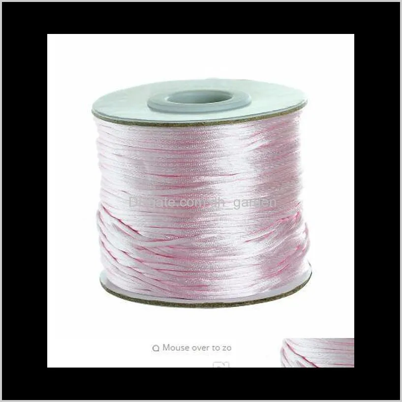 80 yards 1.5mm macrame cord beading cord thread soft satin rattail silk nylon kumihimo for diy jewelry making f5177
