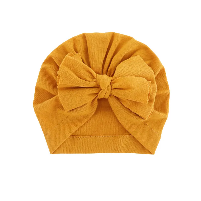 Baby Hats Cute Bow-knots Turbans Solid-color Hat kids Hair Accessories Cotton Headbands w-01174