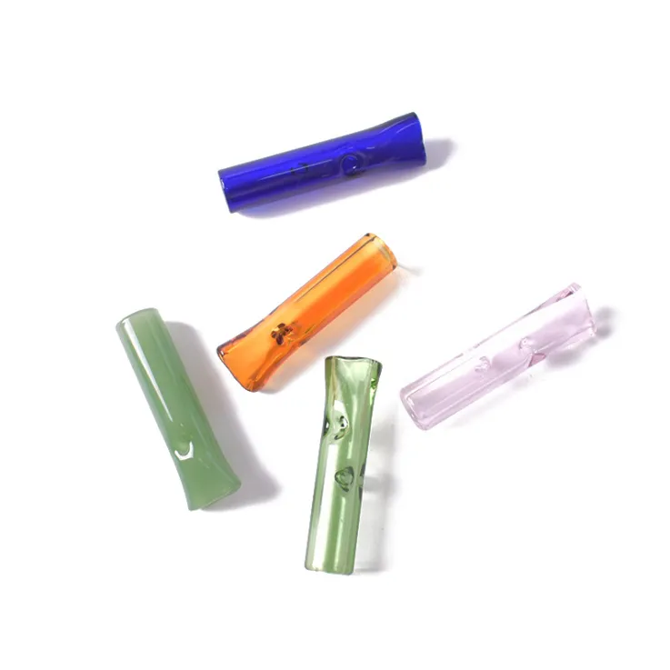 Tubo de filtro de vidro grosso ponta colorida pyrex acessórios para fumar para narguilé, suporte de papel de rolamento de erva seco fácil de transportar e limpar vs bong tubulação de água em estoque