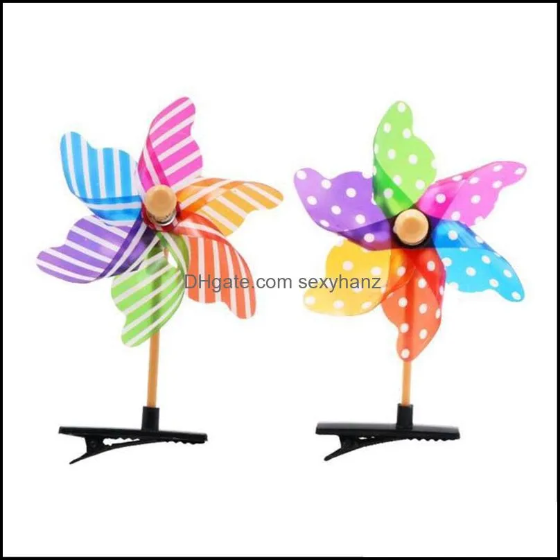 Plastic Windmill Accessories Kids Hairpins Children Cute Iron Hairpin Multicolor Duckbill Clip Originality Hot Sale 0 3tc J2B