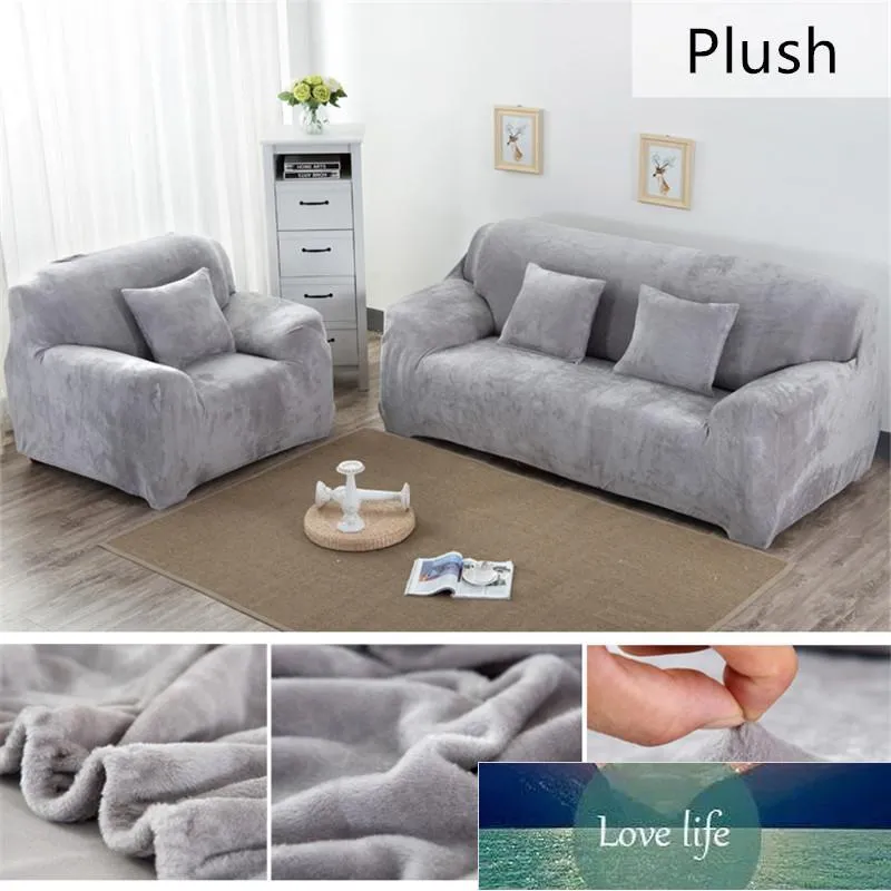 Color Solid Color Plush Zagęścić Elastyczna Sofa Pokrywa Uniwersalna Segmentowa Klasa 1/3/4/4 Seat Stretch Kanapa Pokrywa do salonu Cena fabryczna Ekspert Jakość projektu