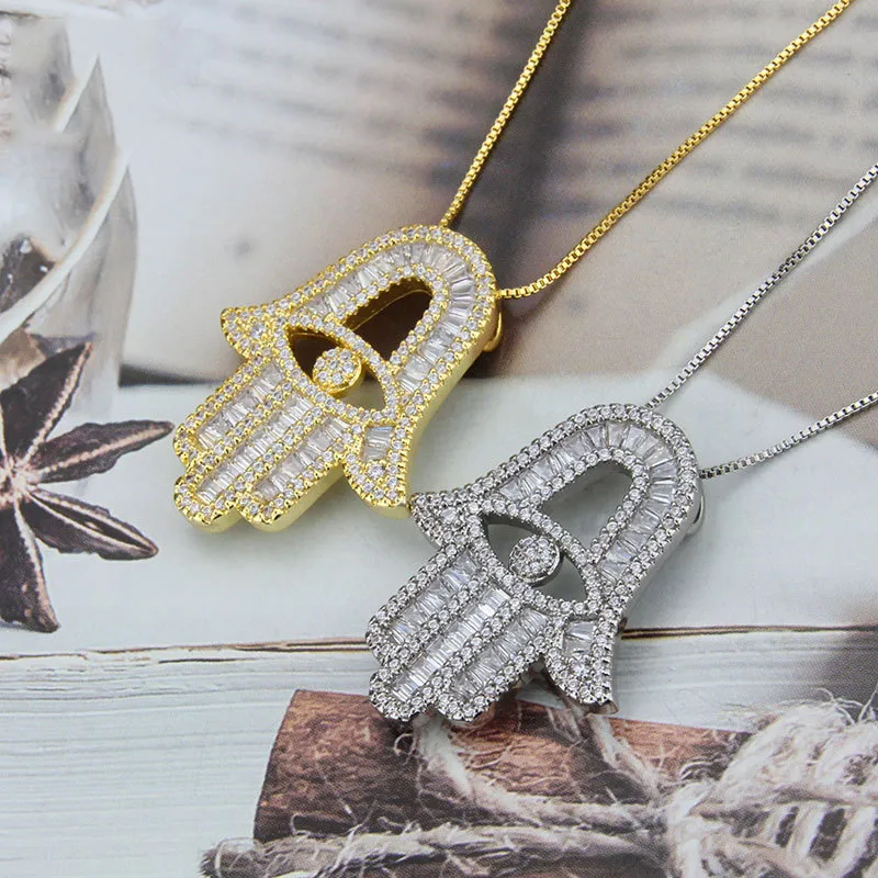 HAMSA Encrusted Necklace | Gold – Heidi Patrice Jewellery