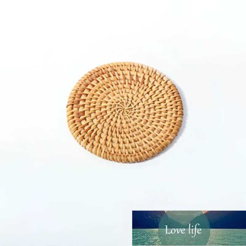 Set Di 4 Sottobicchieri In Rattan Intrecciato - Diametro 18 Cm - Stile Naturale Per Cucina E Ufficio - 2