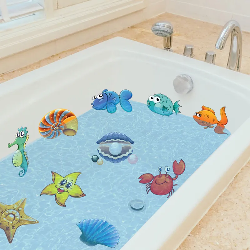 10st Mycket Stora Non Slip Bathtub Stickers Wall Decor Sea
