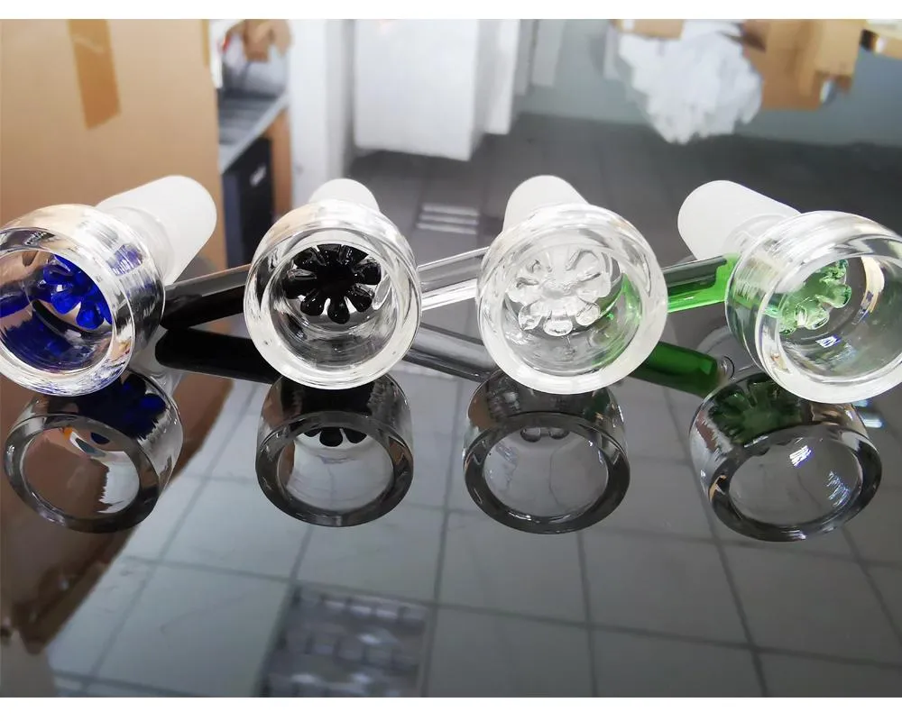 Anderes Raucherzubehör 14 mm Glas 18 mm männlicher Kopf mit Blume Schneeflocke Filterschalen für Wasserbongs