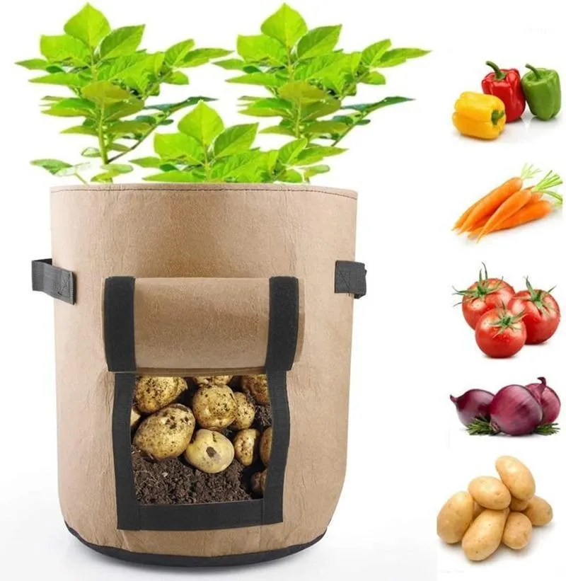 Planters & Pots Felt Potato Planting Sack Tomato Barrel Gardening