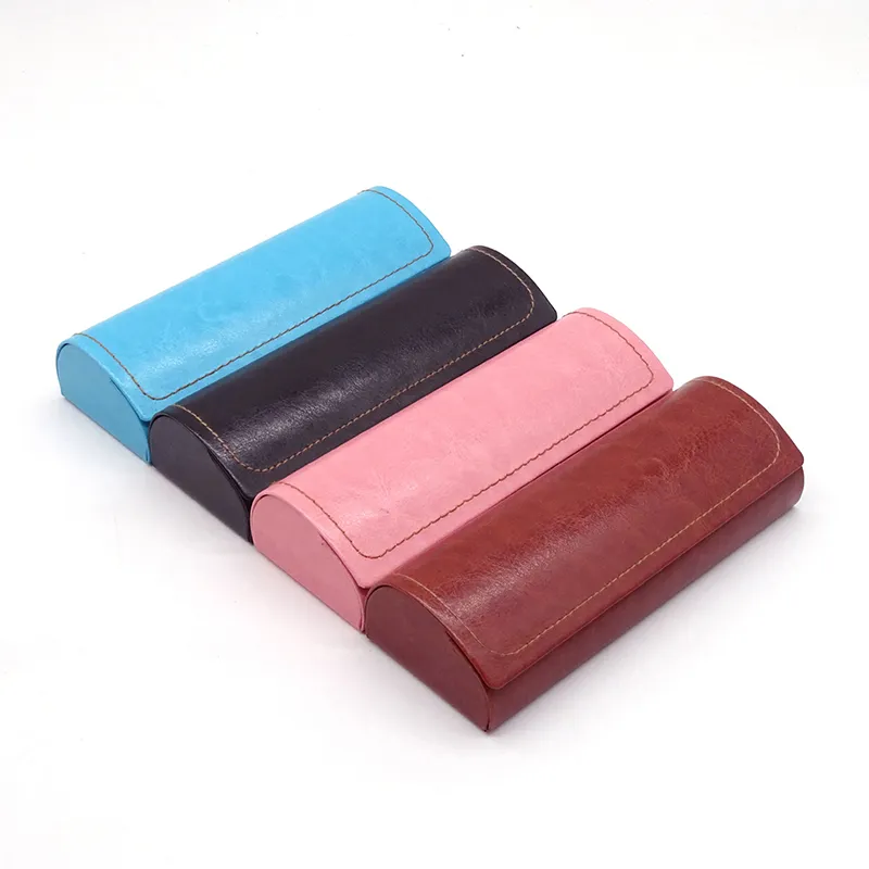 Fashion PU Leather Sunglasses Cases Brown spectacles Box Reading Glasses Storage Clean Cloth