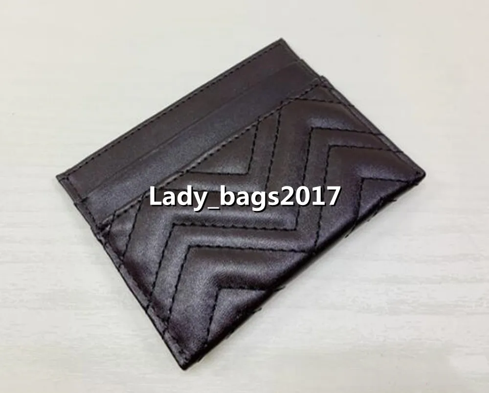 Luxury Designer Card Holder Wallet Short Case Purse Quality Pouch Quilted äkta läder Y Womens Men Purses Mens Key Ring Credit288s