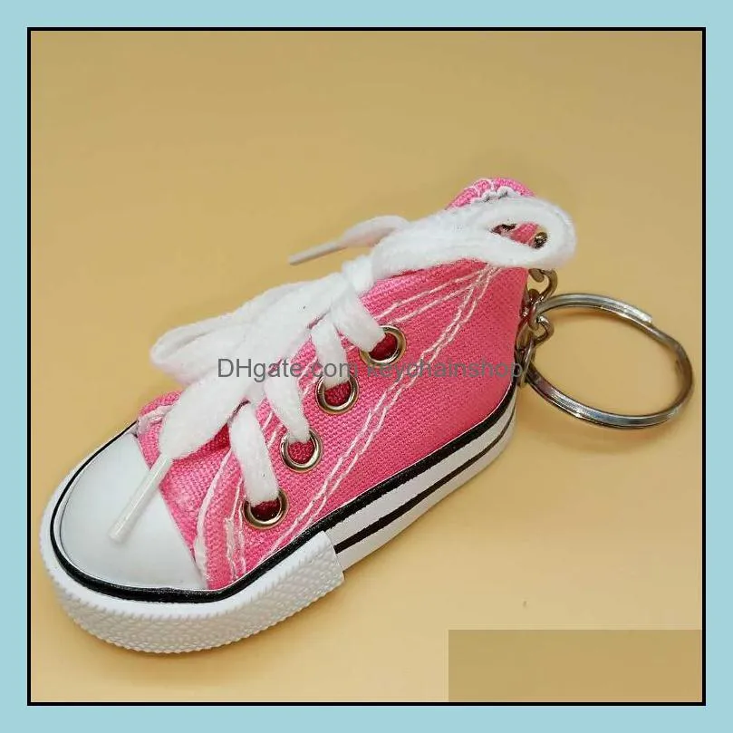 Creative Key Ring Chain Mini Canvas Shoes Sneaker Tennis Keychain Simulation Sport Shoes Funny Keyring Pendant Gift LXL907L