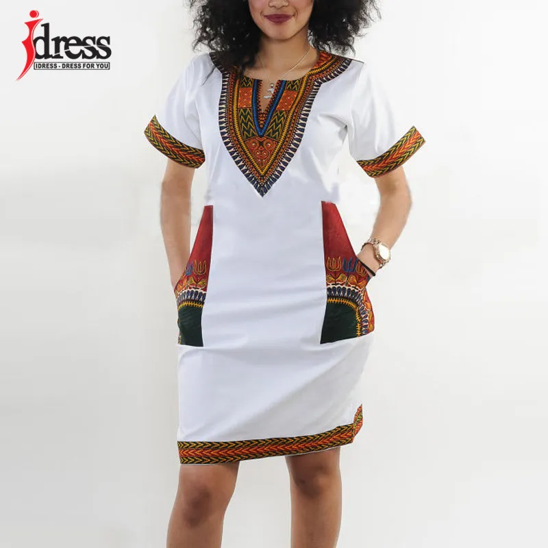 IDress S-XXXL Plus Size Sexy Casual Summer Dress Women Short Sleeve Party Dresses Black Vintage Traditional Printed Dresses (4)