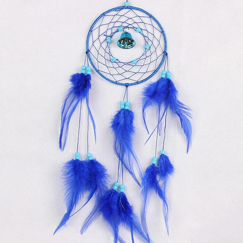 Dream Catcher Wall Decor Handmade Blue Feather Ornament, Spiritual ...