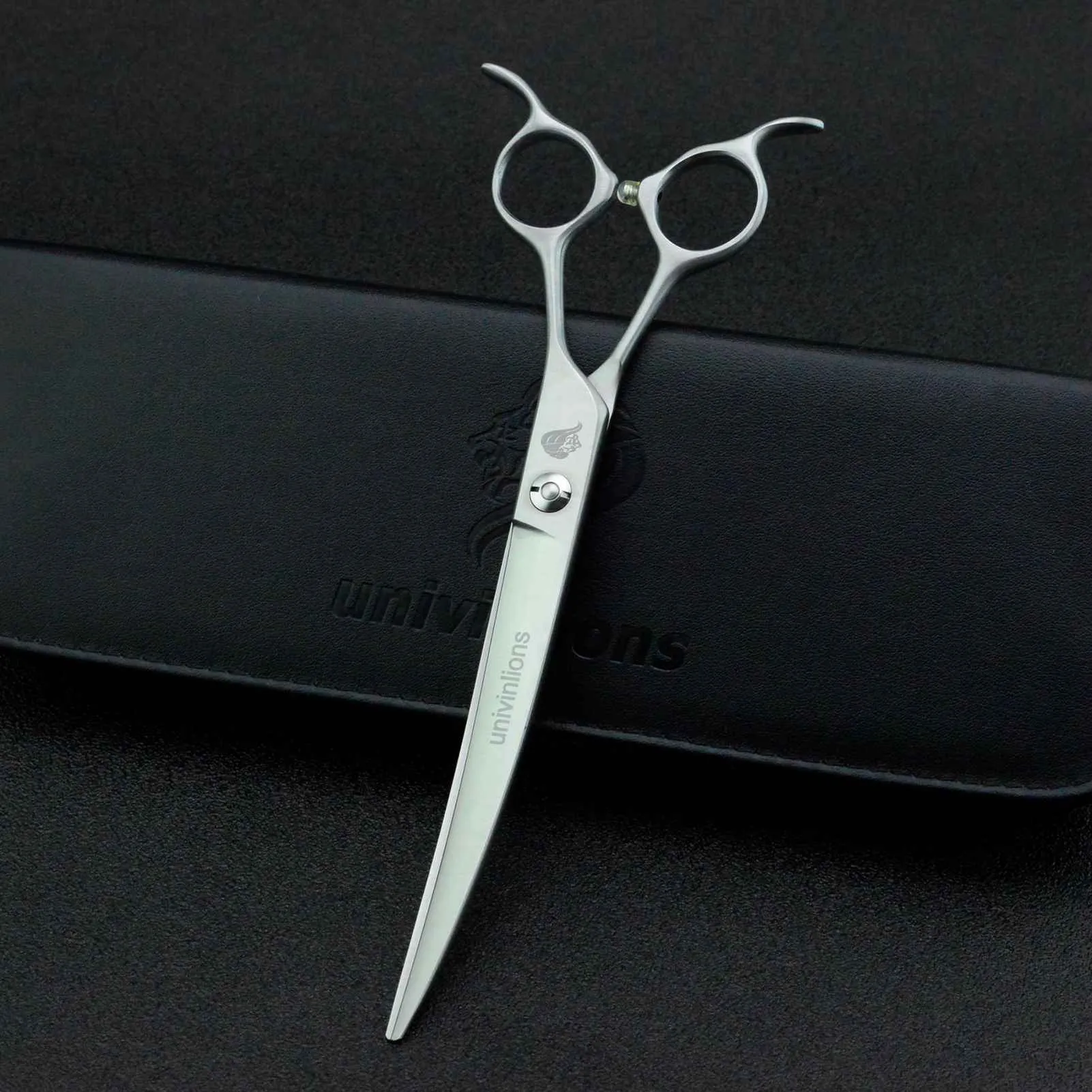 Univinlions 6.75 inch/7.5 Inch Pet Grooming Scissors Dog Hair Cutting Tools Pet Shears For Home Groomer Curved Scissors for Dog Grooming Tijeras Perro Hair Trimming