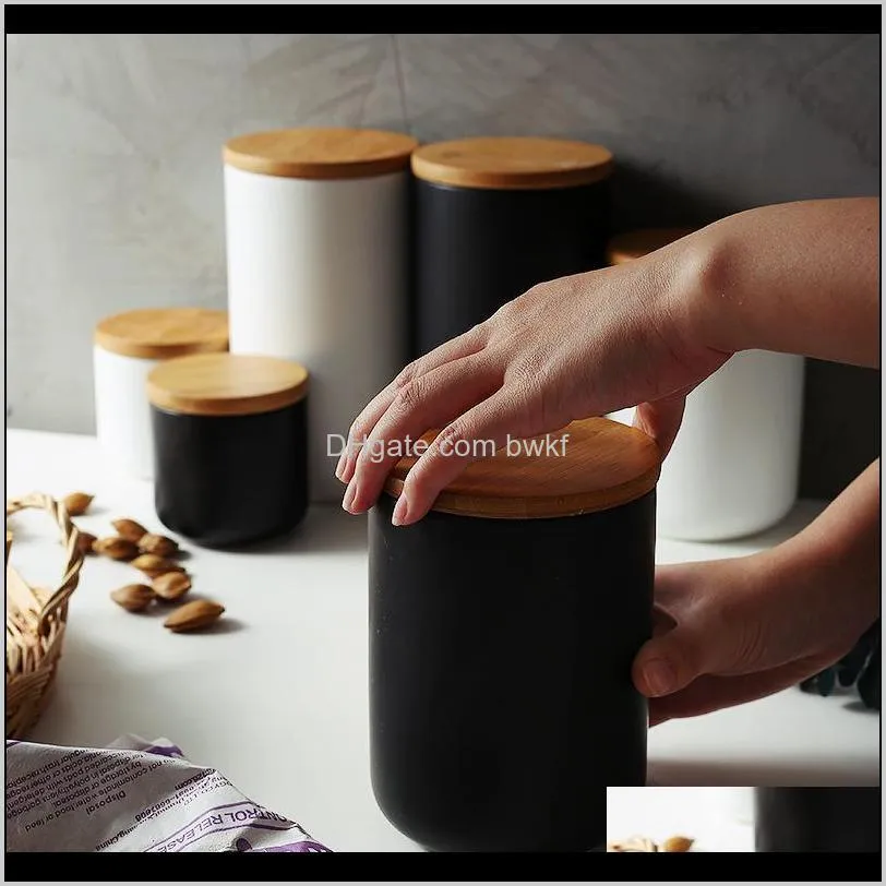 260ml/800ml/1000ml sealed ceramic storage jar for spices tank container for eating with lid bottle coffee tea caddy kitchen