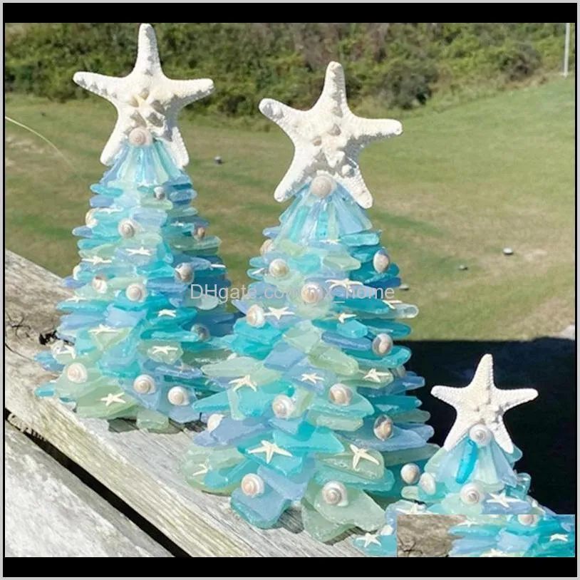 creative unique blue christmas tree ocean beach resin christmas tree home decoration decorations for home