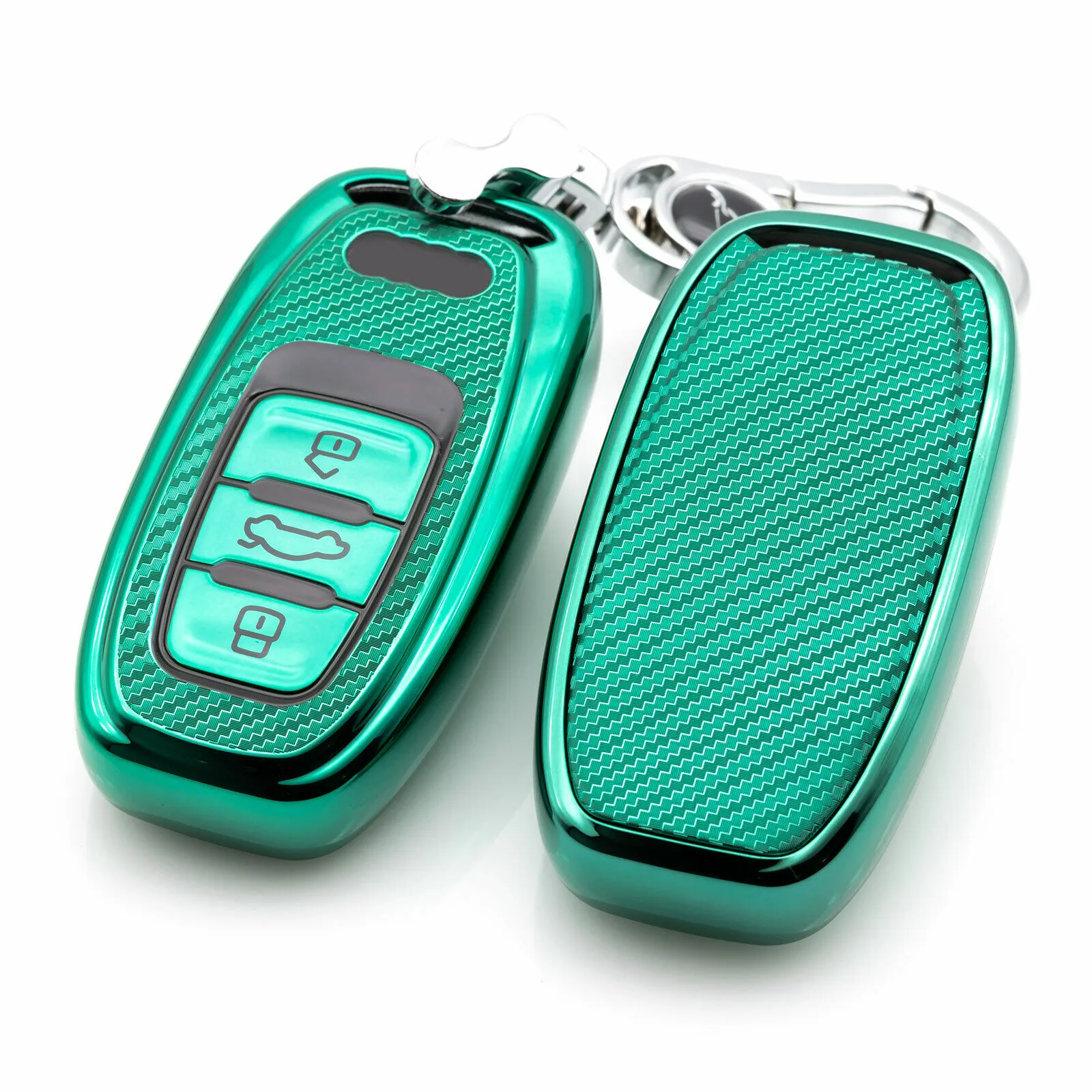 vert et porte-clés - Étui de protection de clé de voiture en TPU pour Audi  A3 A4 A5 A6L C6 8L 8P B6 B7 B8 C6