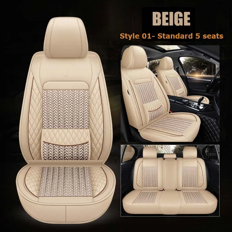 Juego completo de fundas para asientos de coche, color Beige, Universa