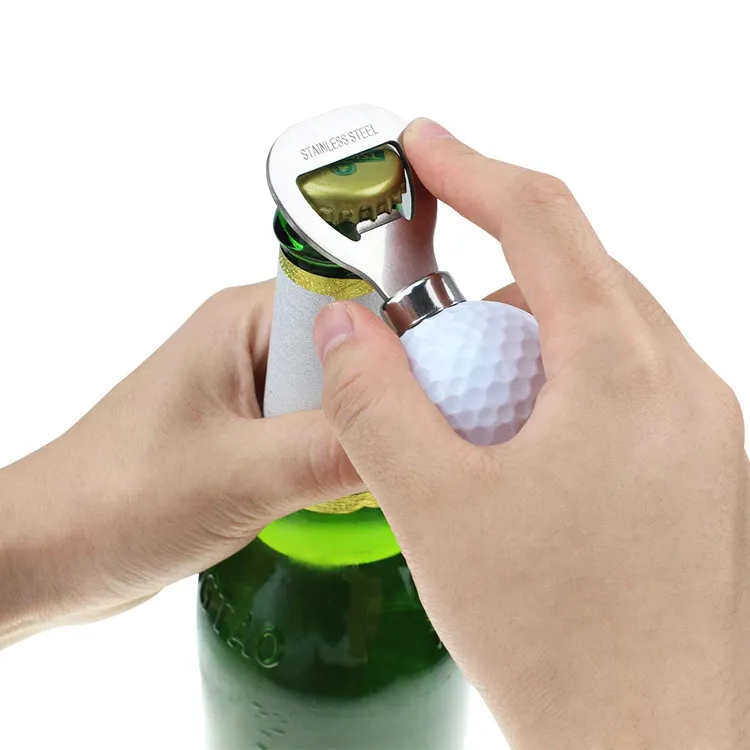 Golf Ball-Shaped Beer Bottle Opener Stainless Steel Beer Opener Corkscrew Home Bar Kitchen Accessory DH5870