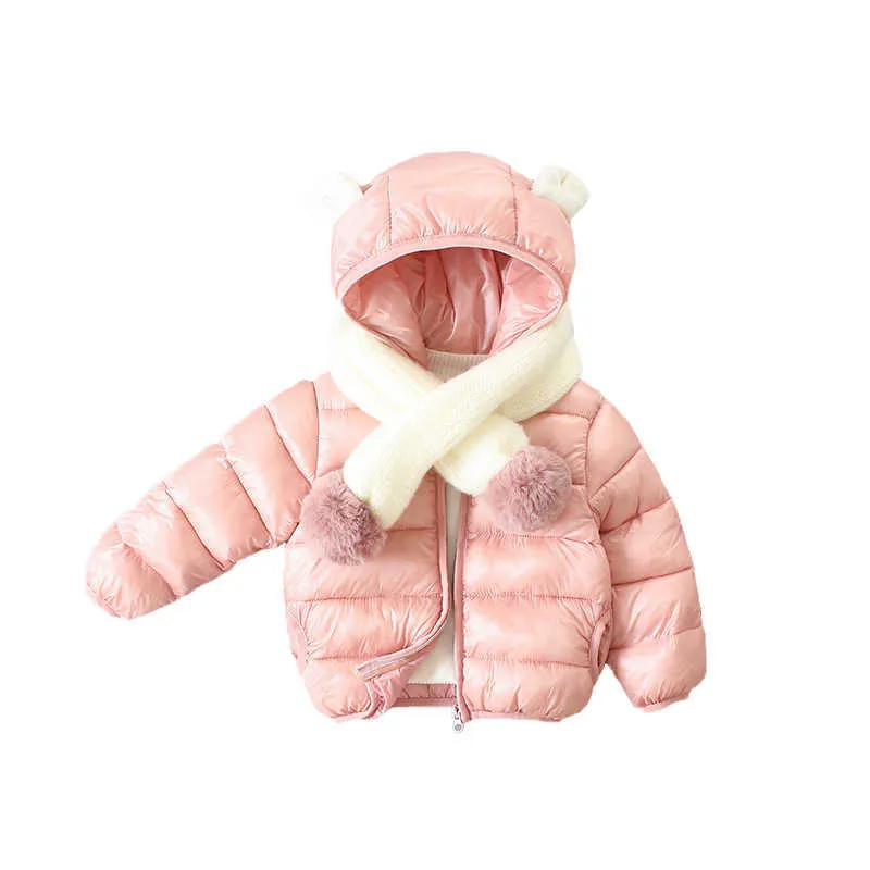 Chaqueta de invierno para bebés y niños, abrigo acolchado de algodón cálido para niños, ropa de estilo bonito para niños, chaquetas de otoño para niñas de 1 a 5 años H0909