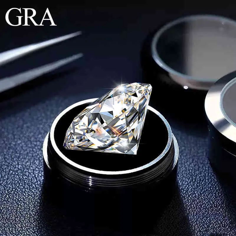 0,1ct till 8CT D Färg VVS1 Round Shape Moissanite Stones Brilliant Cut Pass Diamond Tester Lös ädelsten för kvinnor Smycken Gem