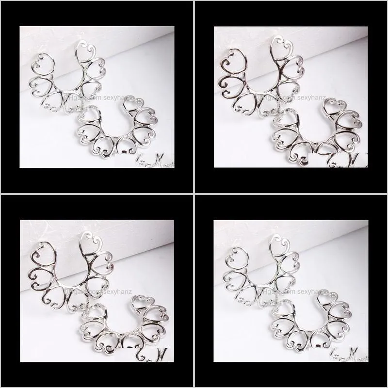 Fake Nipple Ring Female Korean Version Popular Non-piercing Ornaments Heart-shaped Nipple Rings Piercing Body Jewelry for Women DS75