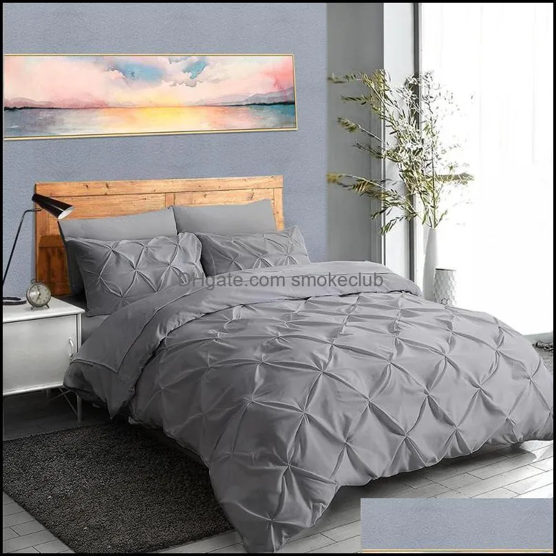 Bedding Sets Set Luxury Egyptian Cotton Duvet Cover 3pcs Family Size Premium Grey Soft Pillowcase Queen King