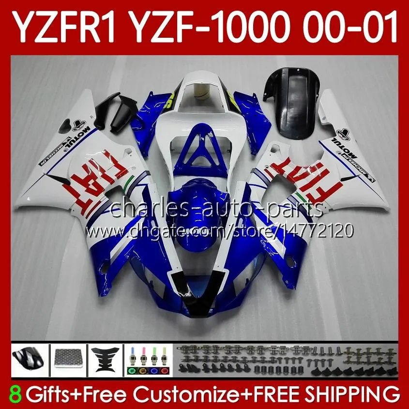 YAMAHA YZF-R1 YZF-1000 YZF R1 1000 CC 00-03 ÜZERİNE 83NO.15 YZF R1 1000CC YZFR1 00 01 02 03 YZF1000 2000 2001 2002 2003 OEM PERAKİ KITI MAVİ BÜYÜK BLK