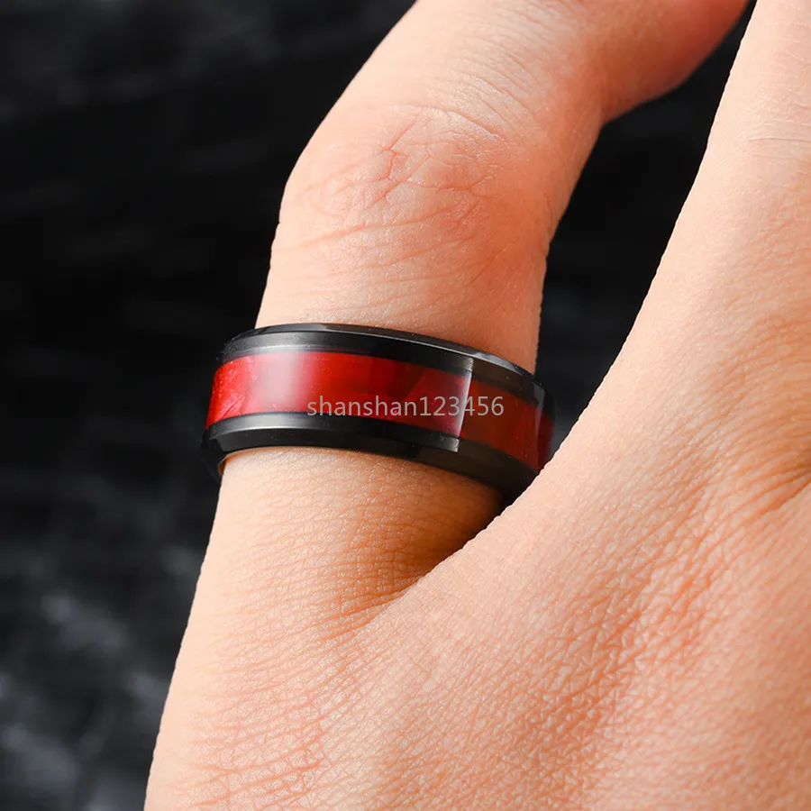 Muschel Ringband Finger Edelstahl Emaille Ringe f￼r Frauen M￤nner Mode Schmuck Will und Sandy