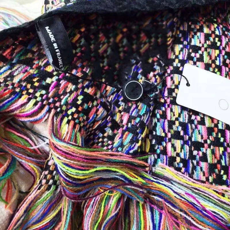 Дизайнерский женский твидовый вязаный шерстяной шарф Парижский бренд с длинной шеей Осень-зима Кашемировые шарфы с кисточками Шарфы Теплый шерстяной цвет Wea212G