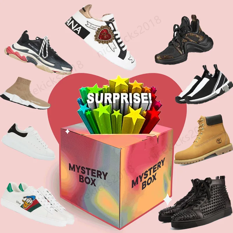 Mystery Box Erkek Basketbol Ayakkabısı Koşu Spor Ayakkabı Platform Günlük Ayakkabılar Eğitmenler Spor 1s 4s 11s 12s Tn Plus Kar Botları Triple S Yenilikçi Scarpe Chaussures