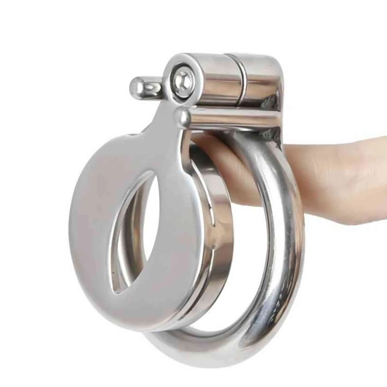 NXYCockrings Super piccolo dispositivo di castità maschile Gabbia in acciaio inossidabile con viti Cock Ring Giocattoli BDSM Bondage Fetish cock 1124