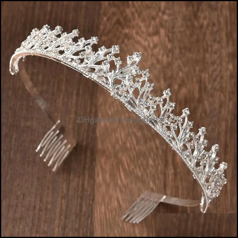 Hair Clips & Barrettes Carddoor European And American Alloy Rhinestone Women Girl Comb Crown Wedding Bride Tiara Accessories Jewelry