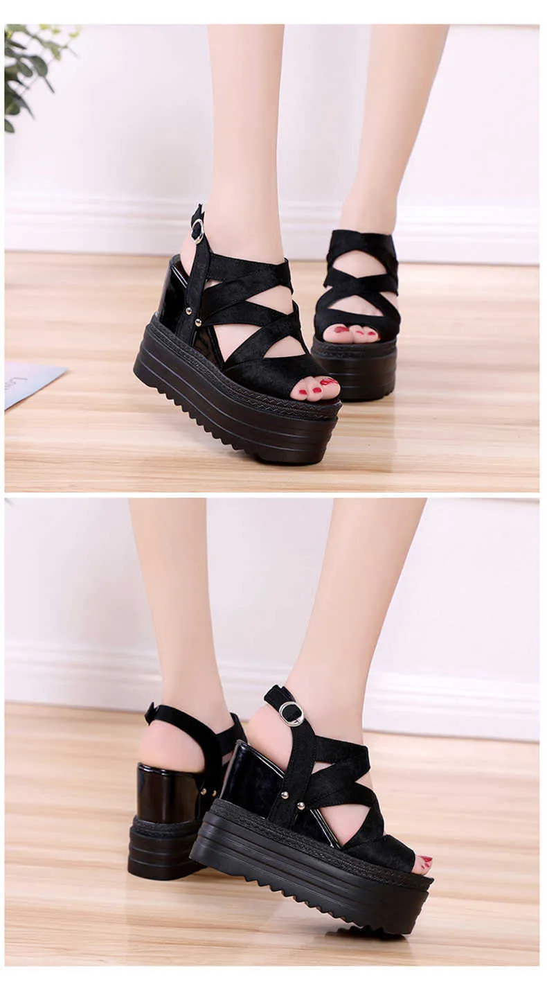 Tacchi Alti Sandali Gladiatore Scarpe Con Plateau Donna 2019 Moda Estiva Zeppe In Pelle Sandalo Femminile Sandali Robusti Scarpe Donna Y0608 Da 19 62 DHgate