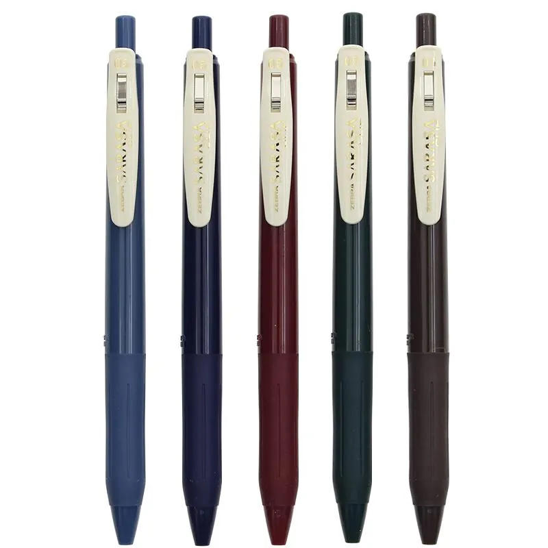 Gel Pens Zebra JJ15 Retro SARASA Dark Color Pressing Pen Vintage 5pcs/lot