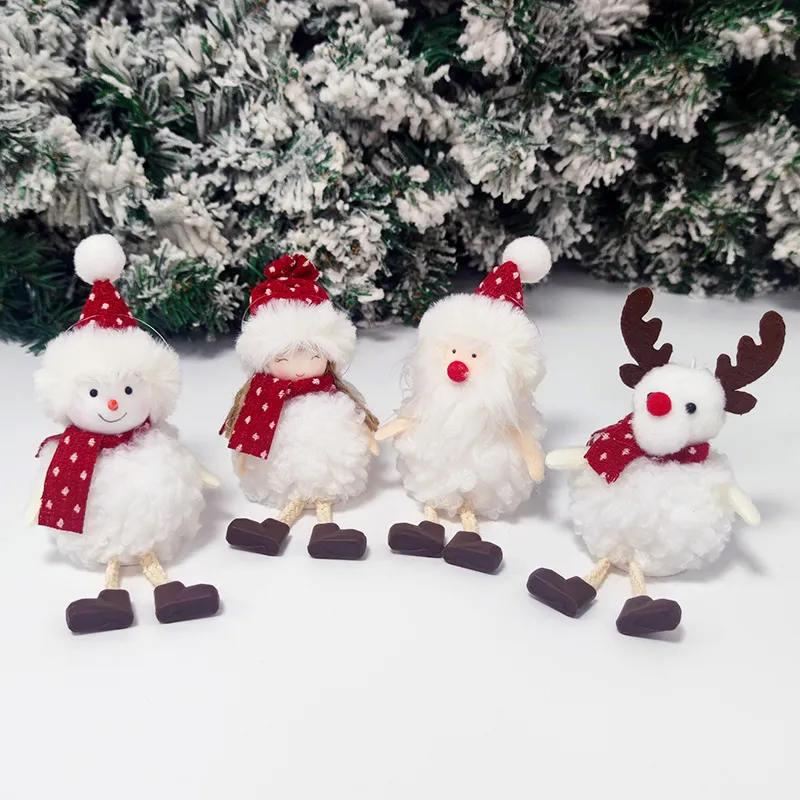 Weihnachtsschmuck Weihnachtsmann Schneemann Puppe Plüsch Engel Mädchen Anhänger Weihnachtsbaumschmuck w-01261