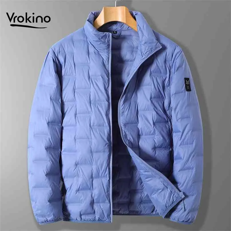 Large size 6XL 7XL 8XL Men's winter high-quality lightweight down jacket Loose men's stand-up collar warm ultra-thin 210910