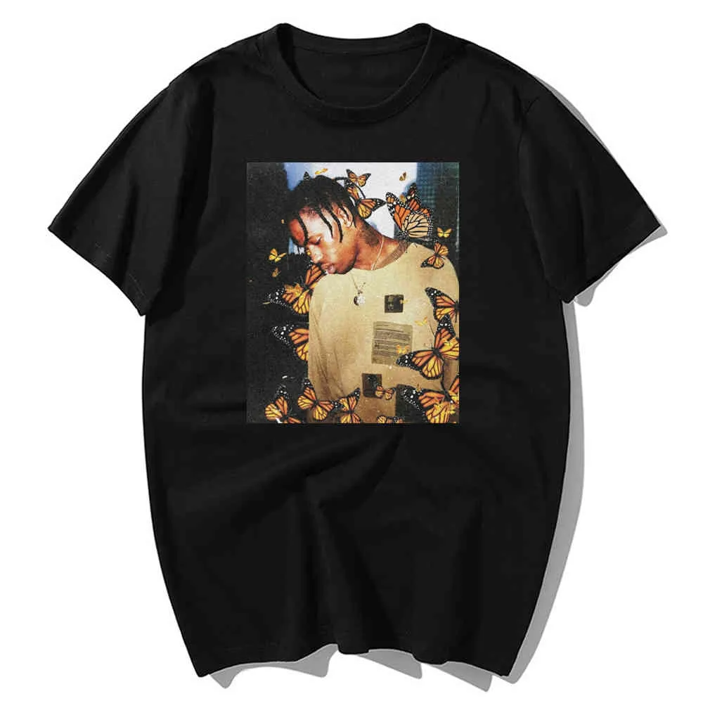 2019 Fashion  T Shirt Effect Rap Butterfly Music Album Cover Face Men 100% Cotton Summer Hip Hop Tops T-Shirts S-3xl