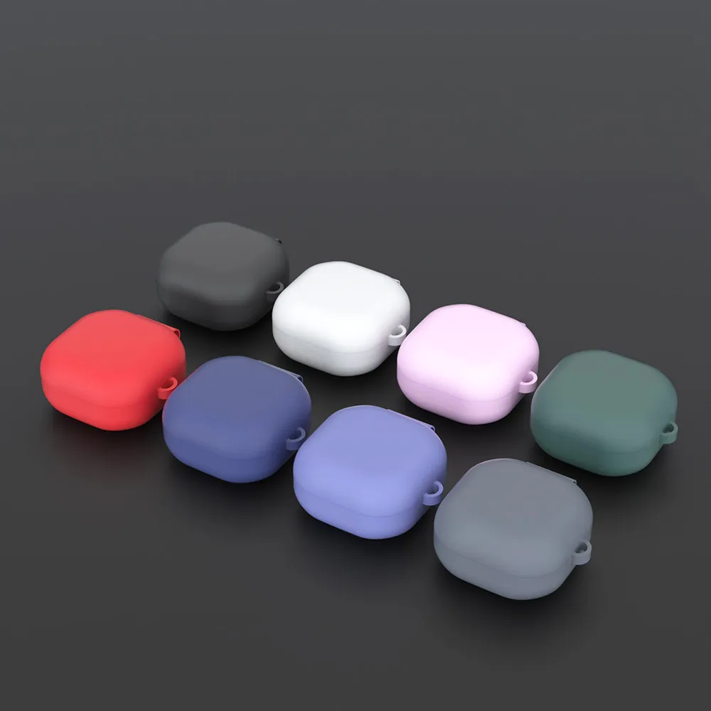 Voor Samsung Galaxy Buds Live Bud Pro Buds 2 Case Silicone Sleutelhanger Oortelefoon Cover Shell met Carabiner Hook