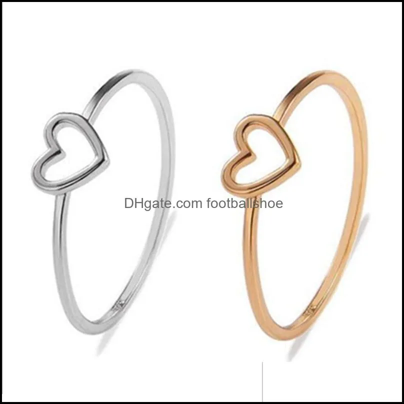 Dainty Women Ring Hollow Heart Rings For Couple Wedding Promise Infinity Eternity Love Jewelry Boho Anillos Mujer BFF Gifts DHL Free